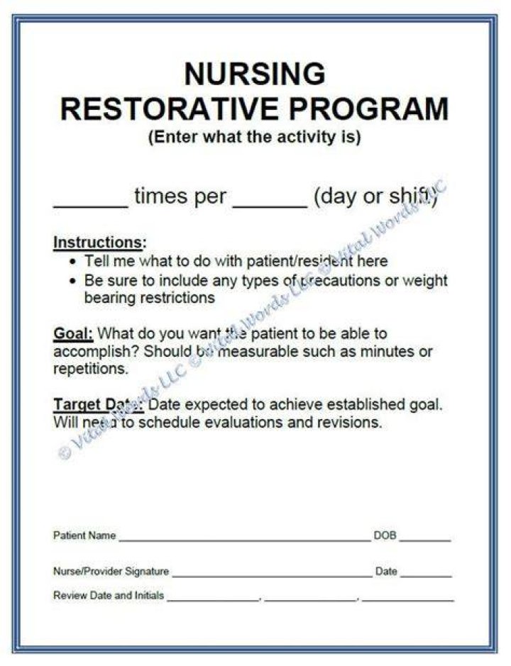 What is a restorative nursing program