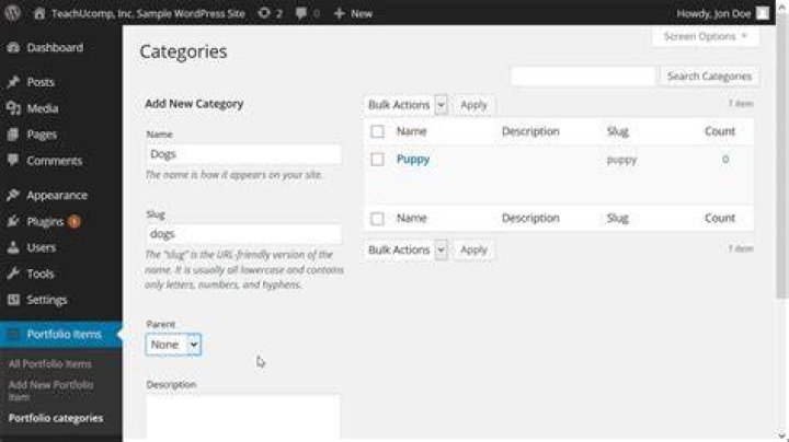 What is a WordPress Portfolio category