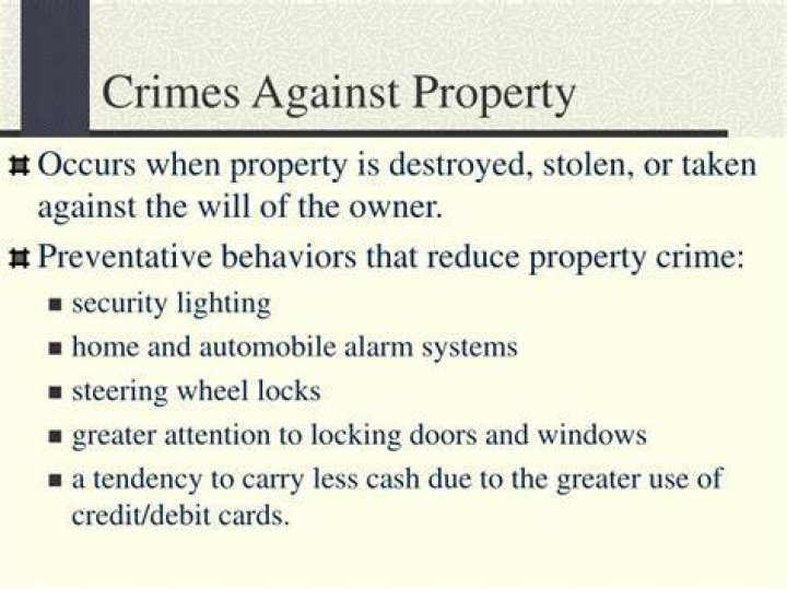 What is an example of a crime against property