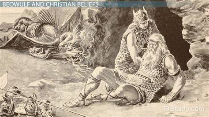 What is an example of Christianity in Beowulf