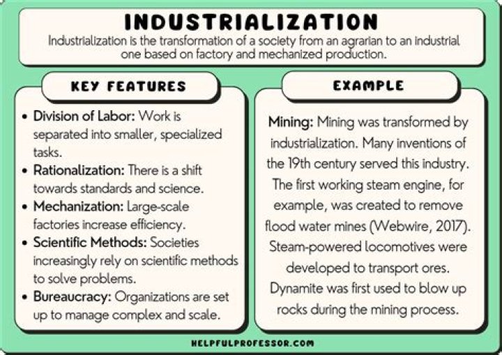 What is an example of industrialization