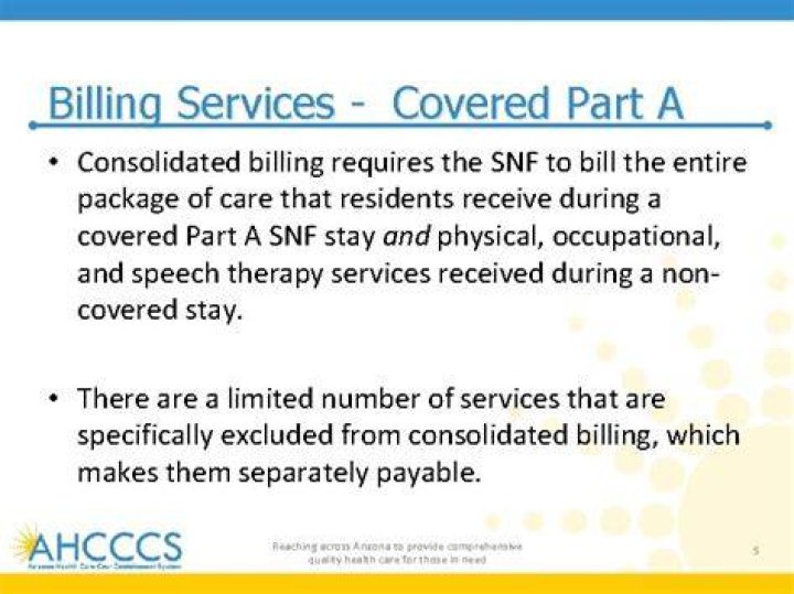 What is covered under consolidated billing
