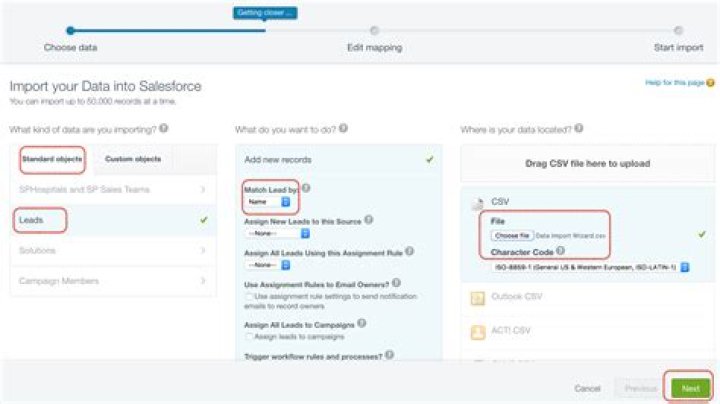 What is import wizard in Salesforce