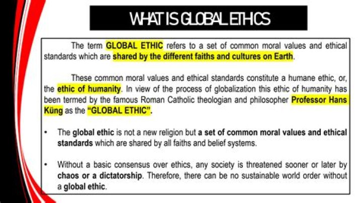 What is meant by global ethics