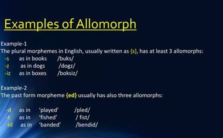 What is morph and Allomorph
