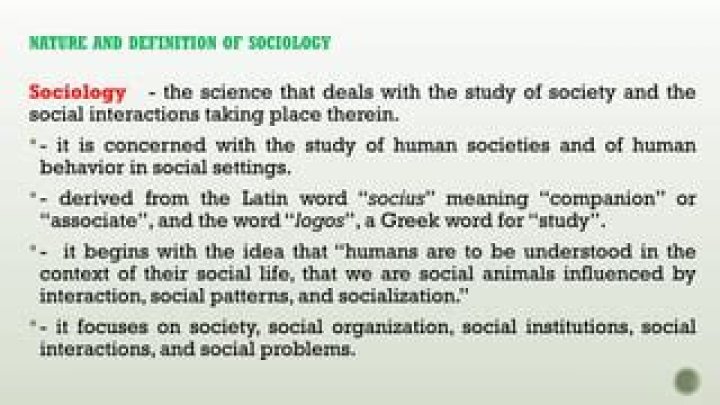 What is nature in sociology definition