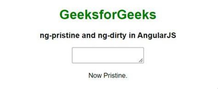 What is pristine in AngularJS