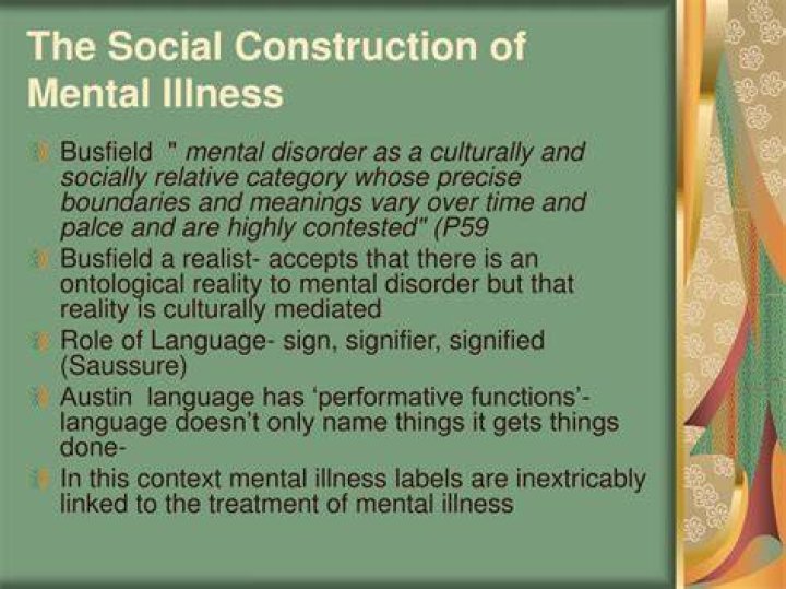 What is social construction of mental illness