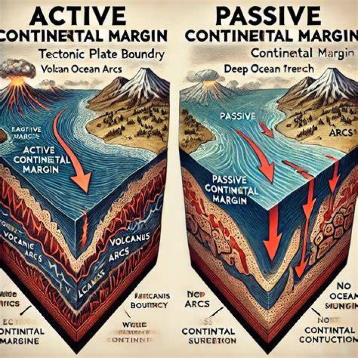 What is the difference between active and passive margin