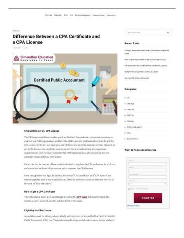 What is the difference between CPA certificate and license