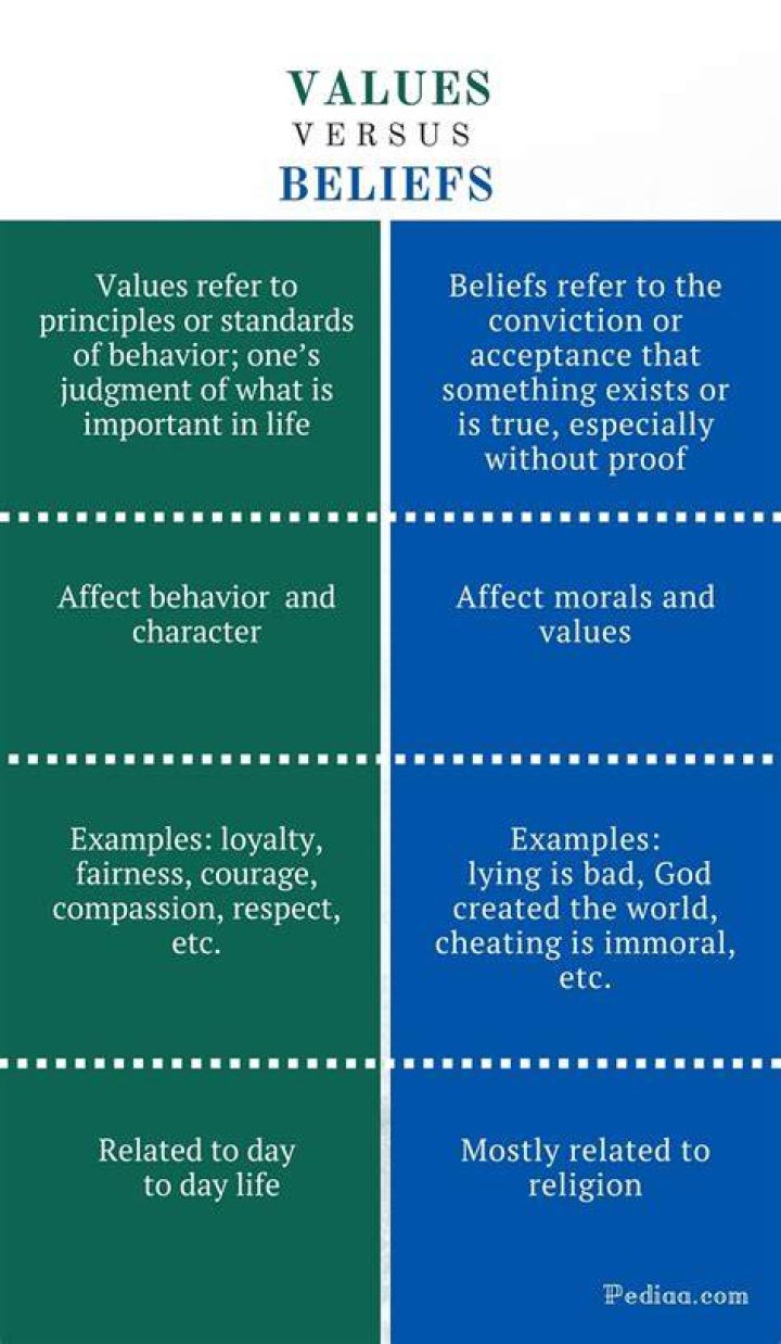 What is the difference between values and traits