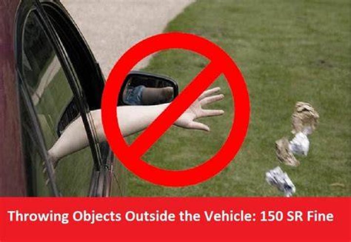 What is the maximum fine for throwing objects out of a moving vehicle