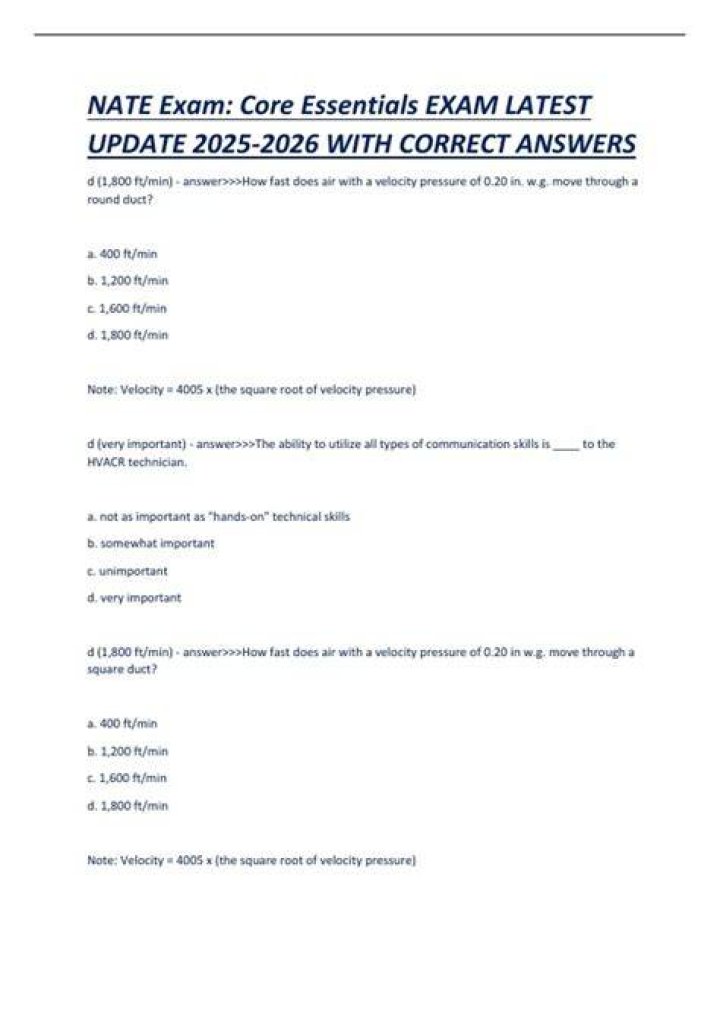 What is the NATE core exam