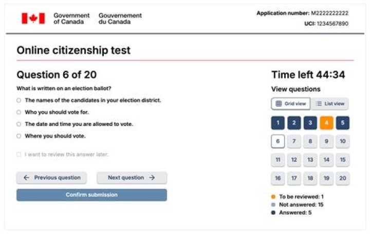 What is the passing score for Canadian citizenship test