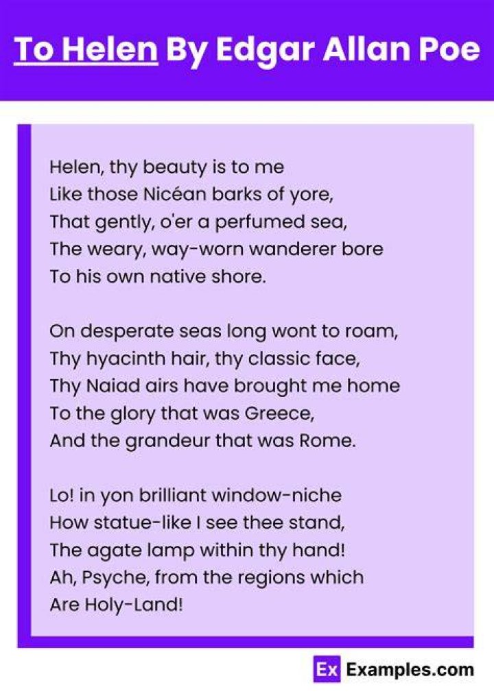 What is the poem Helen about