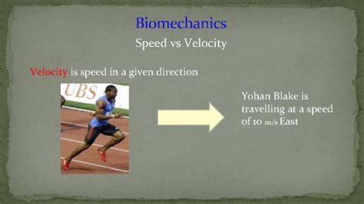 What is velocity in biomechanics