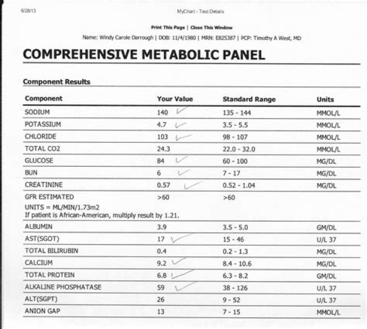 What labs are in a comprehensive metabolic panel