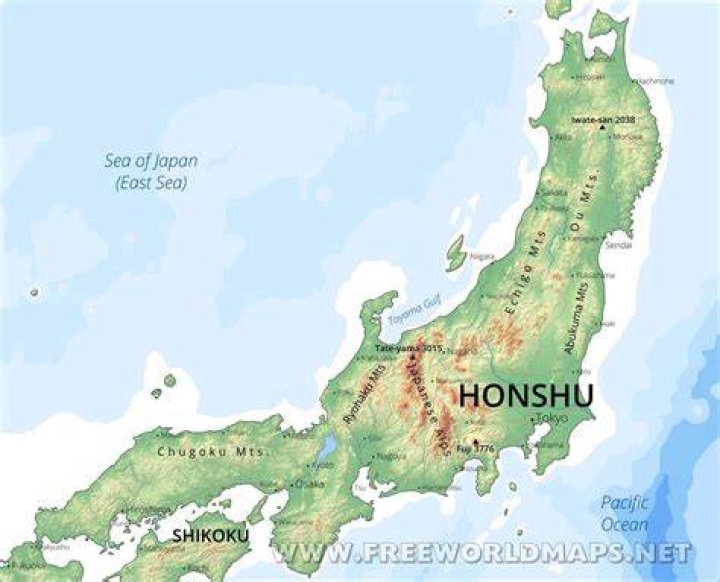 What mountain can be found on Honshu Island