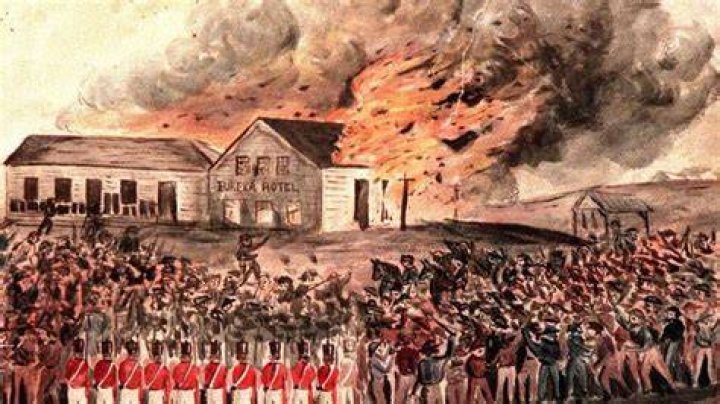 What was the date that the miners burn down the Eureka Hotel