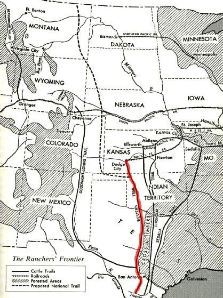 Where did the Great Western Cattle Trail begin and end