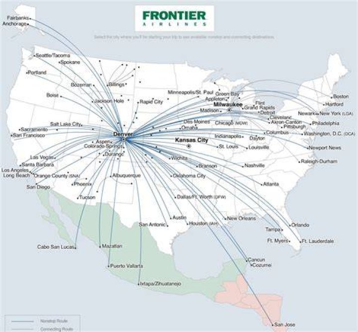 Where does Frontier fly to from Madison