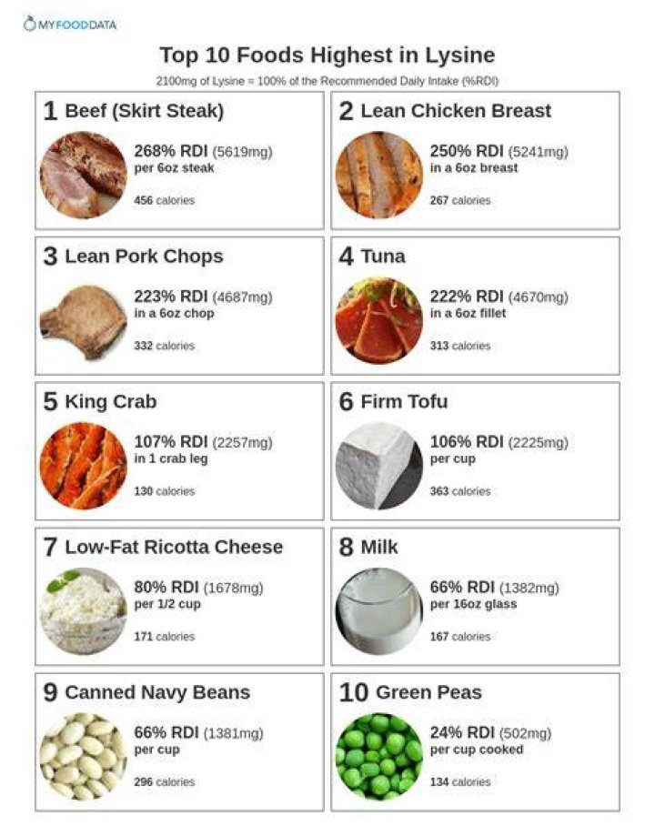 Which foods are high in lysine