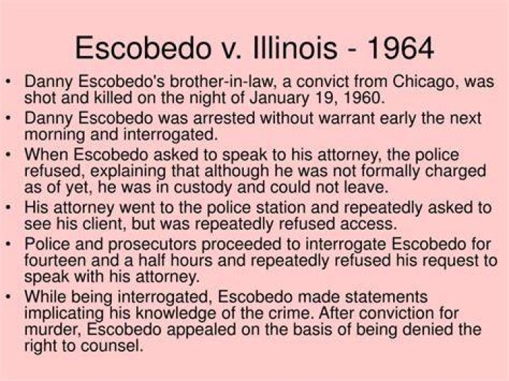 Why is the Escobedo v Illinois case important